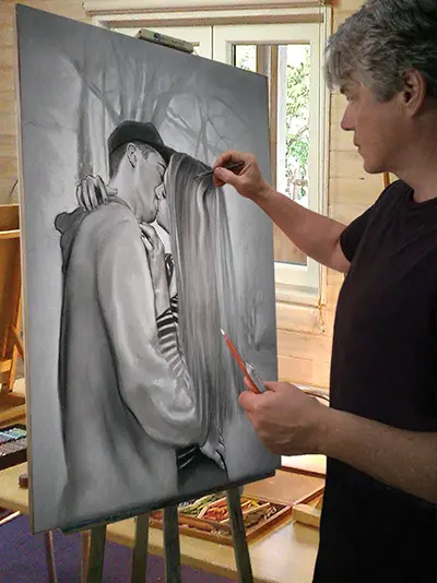 Retrato a carboncillo Realista