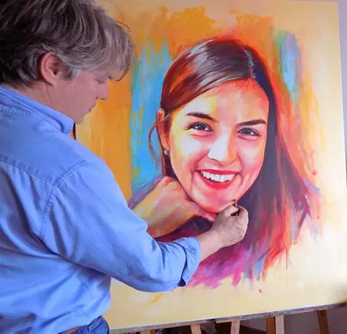 Pintura de retrato acrílico
