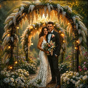 Arco floral romántico