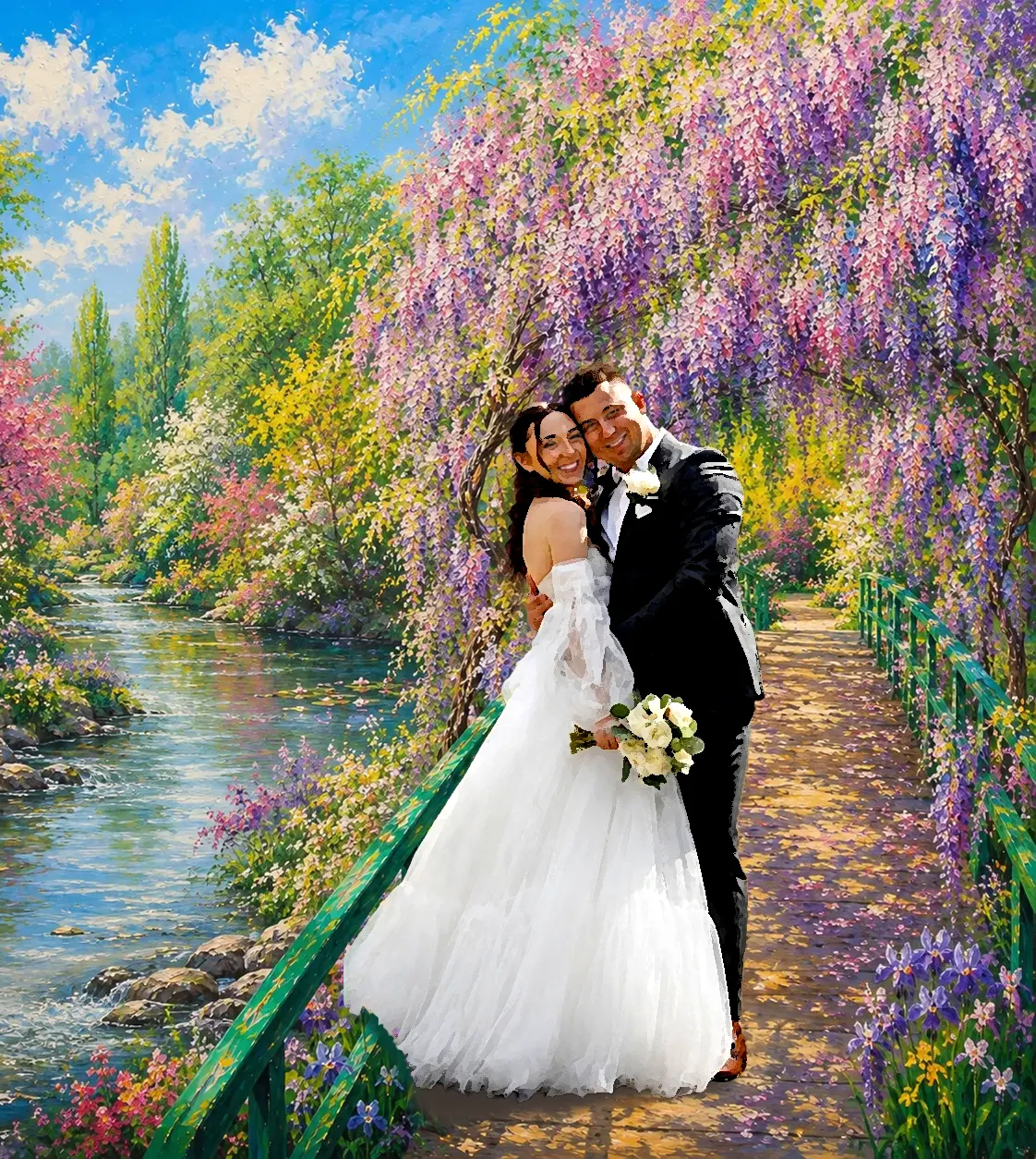Escenario con la pareja pintada