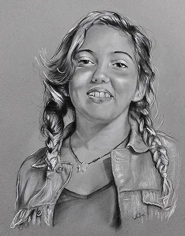 Retrato a carboncillo Semi-Realist