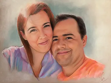 Retrato realista al carboncillo hecho a mano