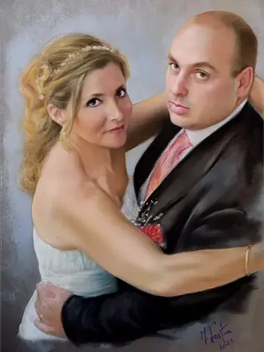 Retrato realista al carboncillo hecho a mano