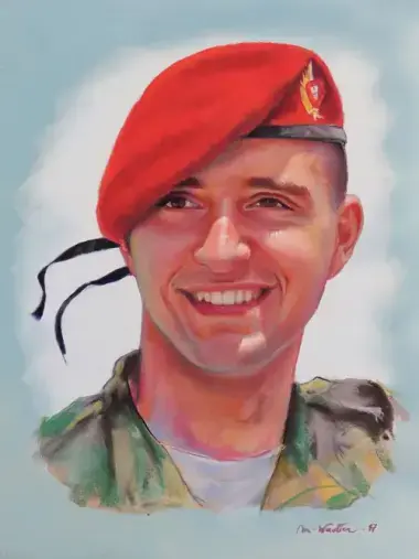 Retrato realista al carboncillo hecho a mano